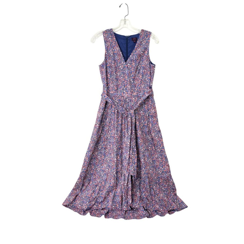 J.Crew Liberty Fabric Floral Sleeveless Maxi Dress With V-Neckline & Tie Waist W - Picture 5 of 5